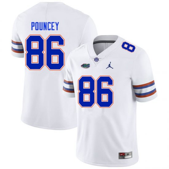 Men's Florida Gators #86 Jordan Pouncey NCAA Nike White Authentic Stitched College Football Jersey ZKH0862EV